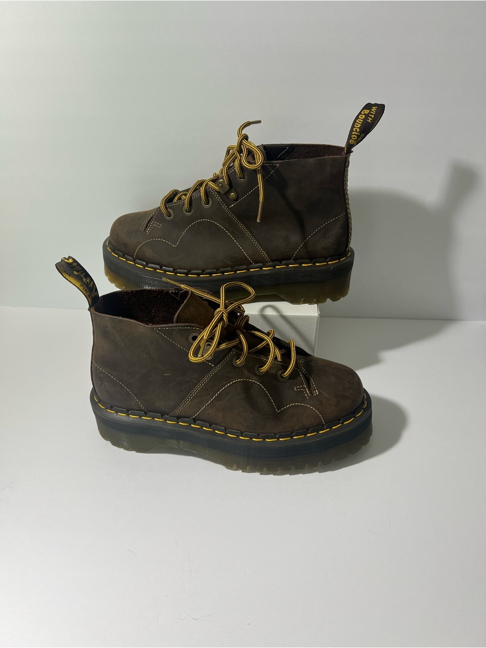 Dr. Martens Church Arc Crazy Horse Platform Monkey Boots Sz USA 9-M/10-W NWOT